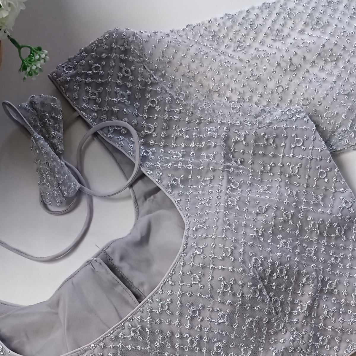 Classic silver/ grey netted blouse