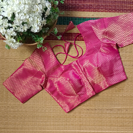 Classic Rani Pink Brocade Blouse(assorted)