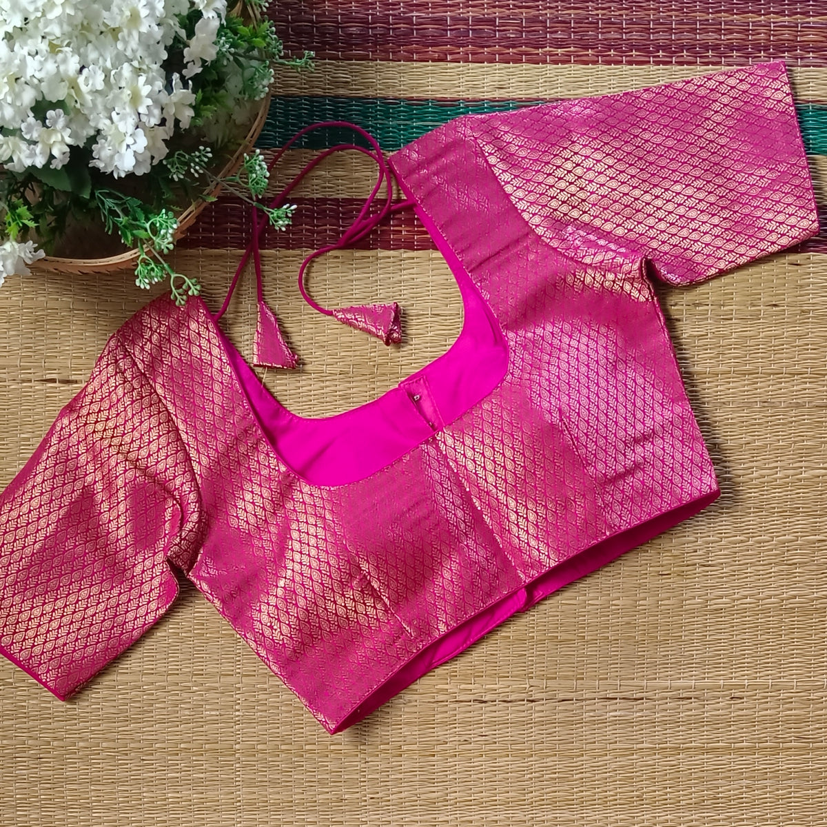 Classic Rani Pink Brocade Blouse(assorted)