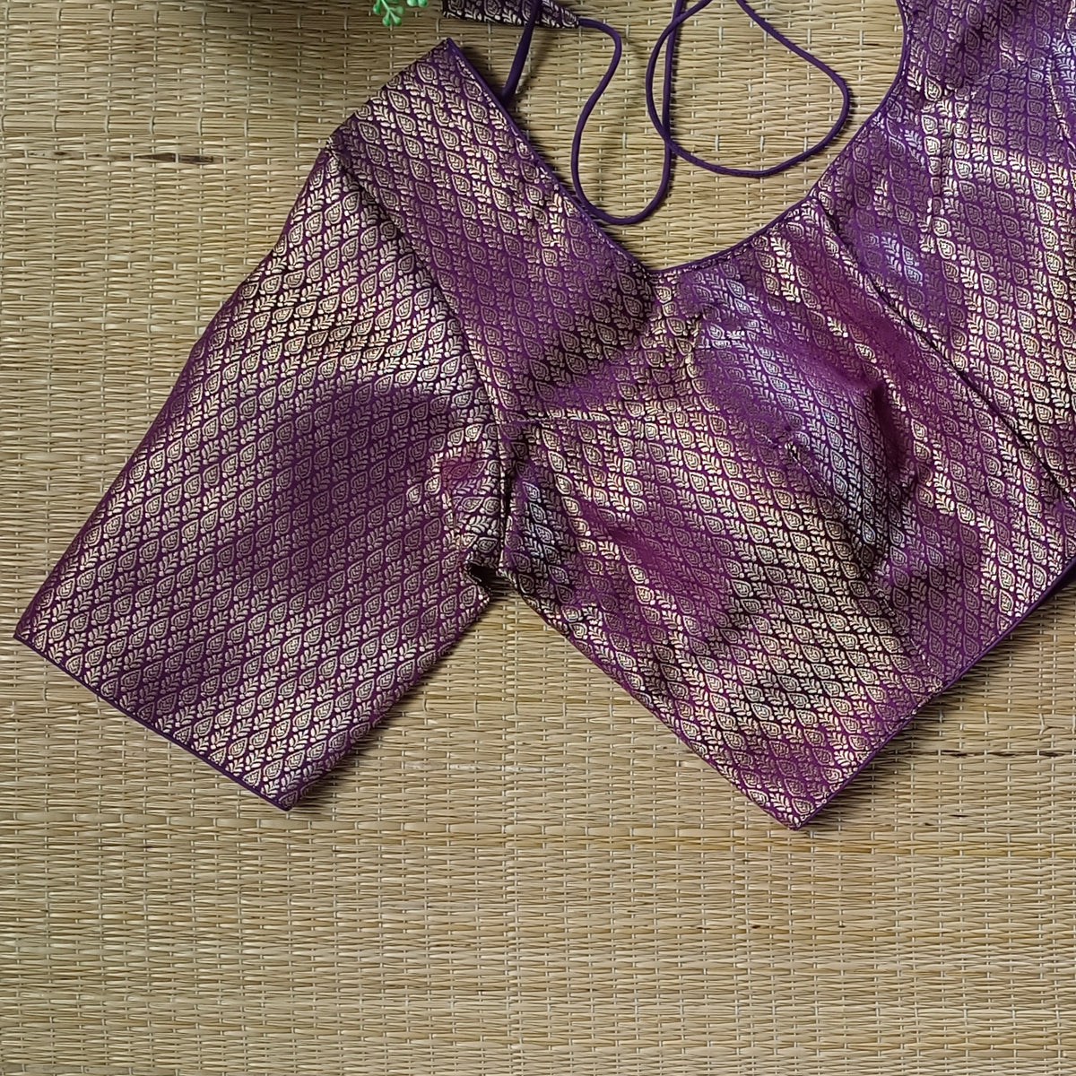 Classic Wine Brocade Blouse(assorted)