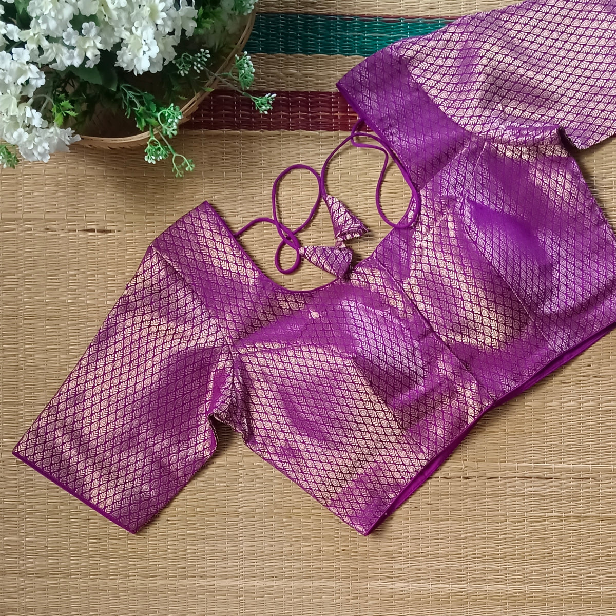 Classic Magenta Brocade Blouse(assorted)
