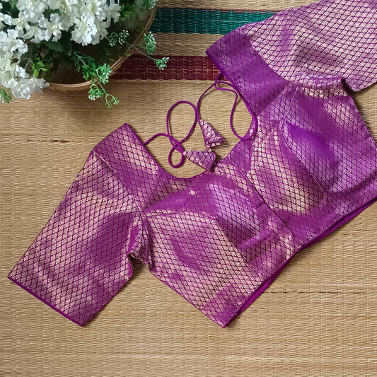 Classic Magenta Brocade Blouse(assorted)