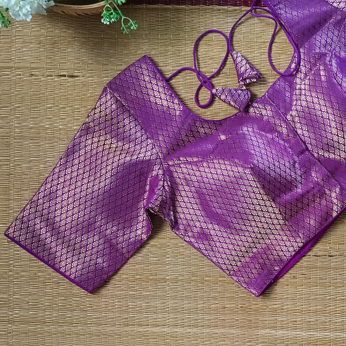 Classic Magenta Brocade Blouse(assorted)