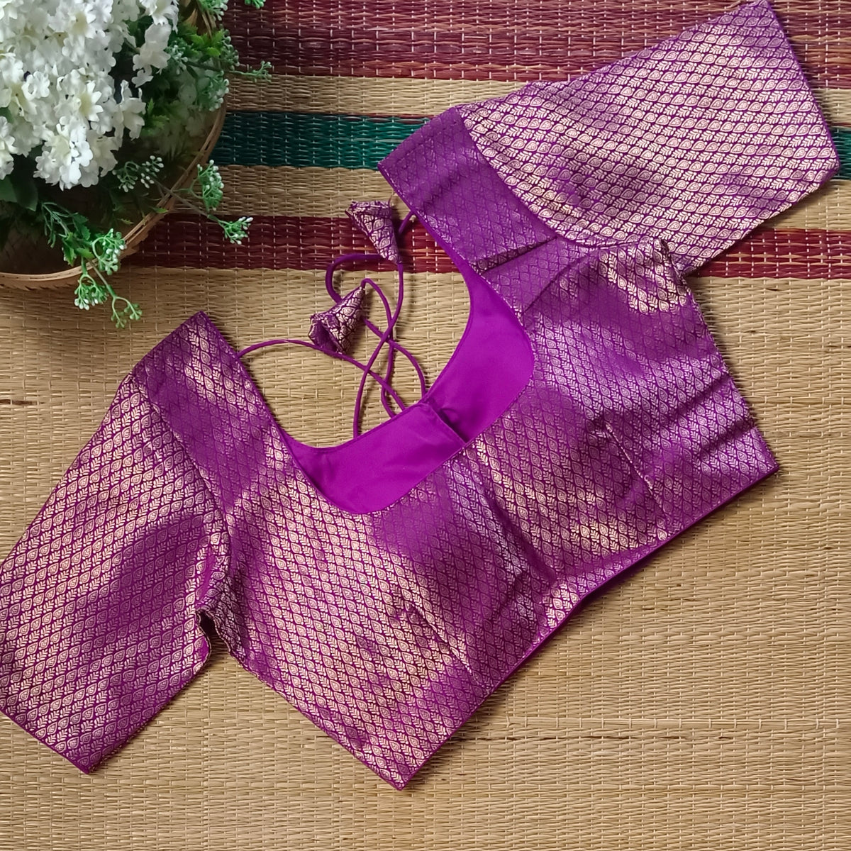 Classic Magenta Brocade Blouse(assorted)