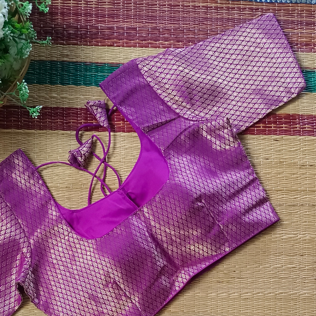 Classic Magenta Brocade Blouse(assorted)