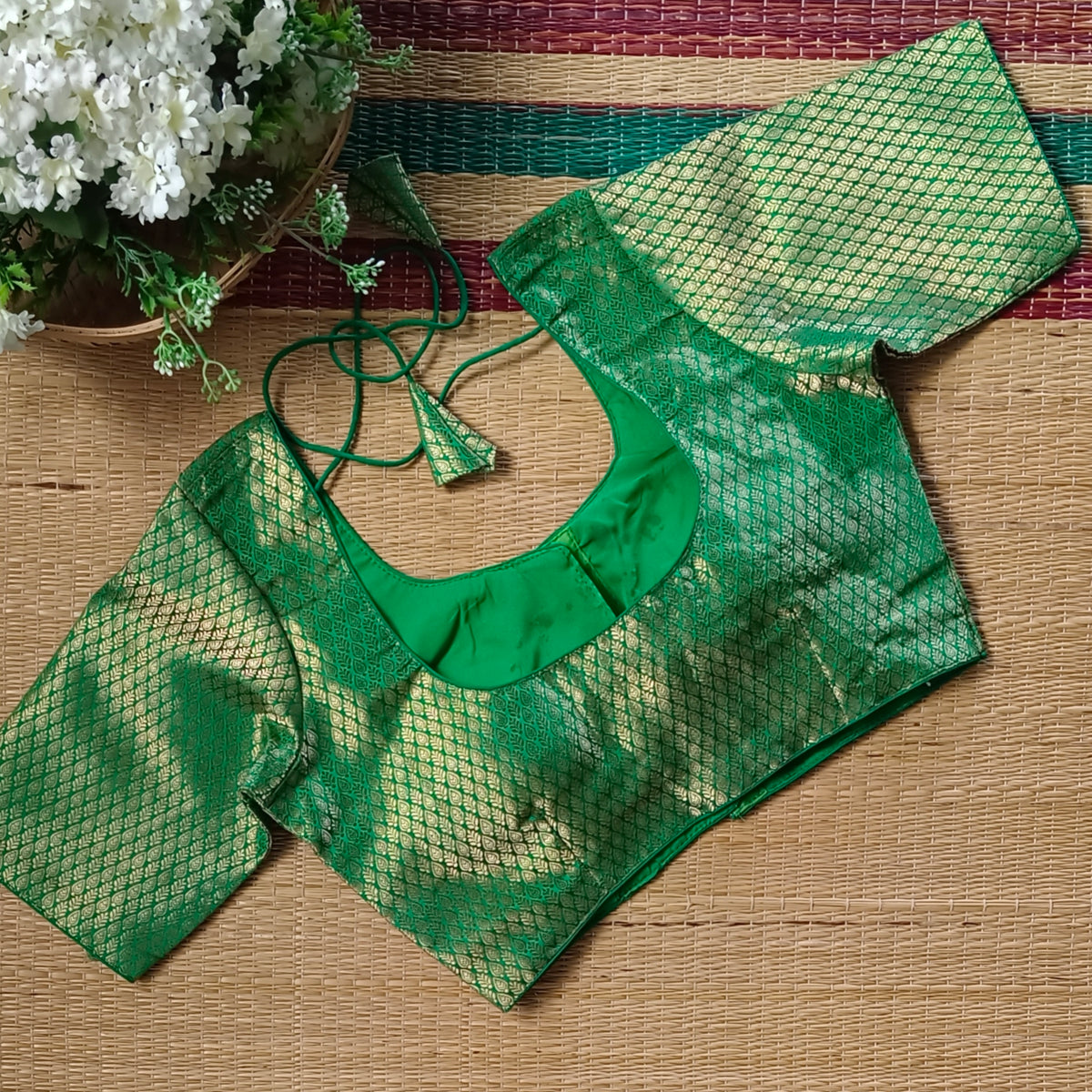 Classic Light Green Brocade Blouse(assorted)