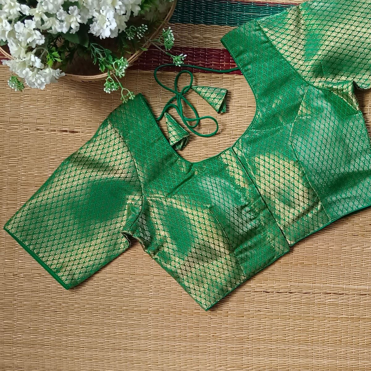 Classic Light Green Brocade Blouse(assorted)