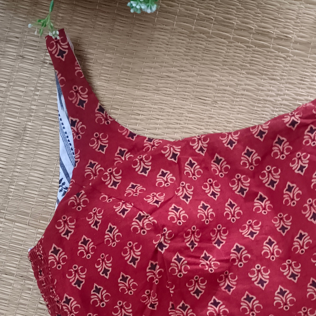 Ajrak & Ikkat Reversible flexi fit sleeveless blouse 1