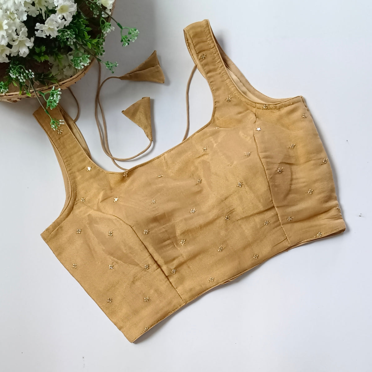 Golden 1 metallic tissue sleeveless blouse