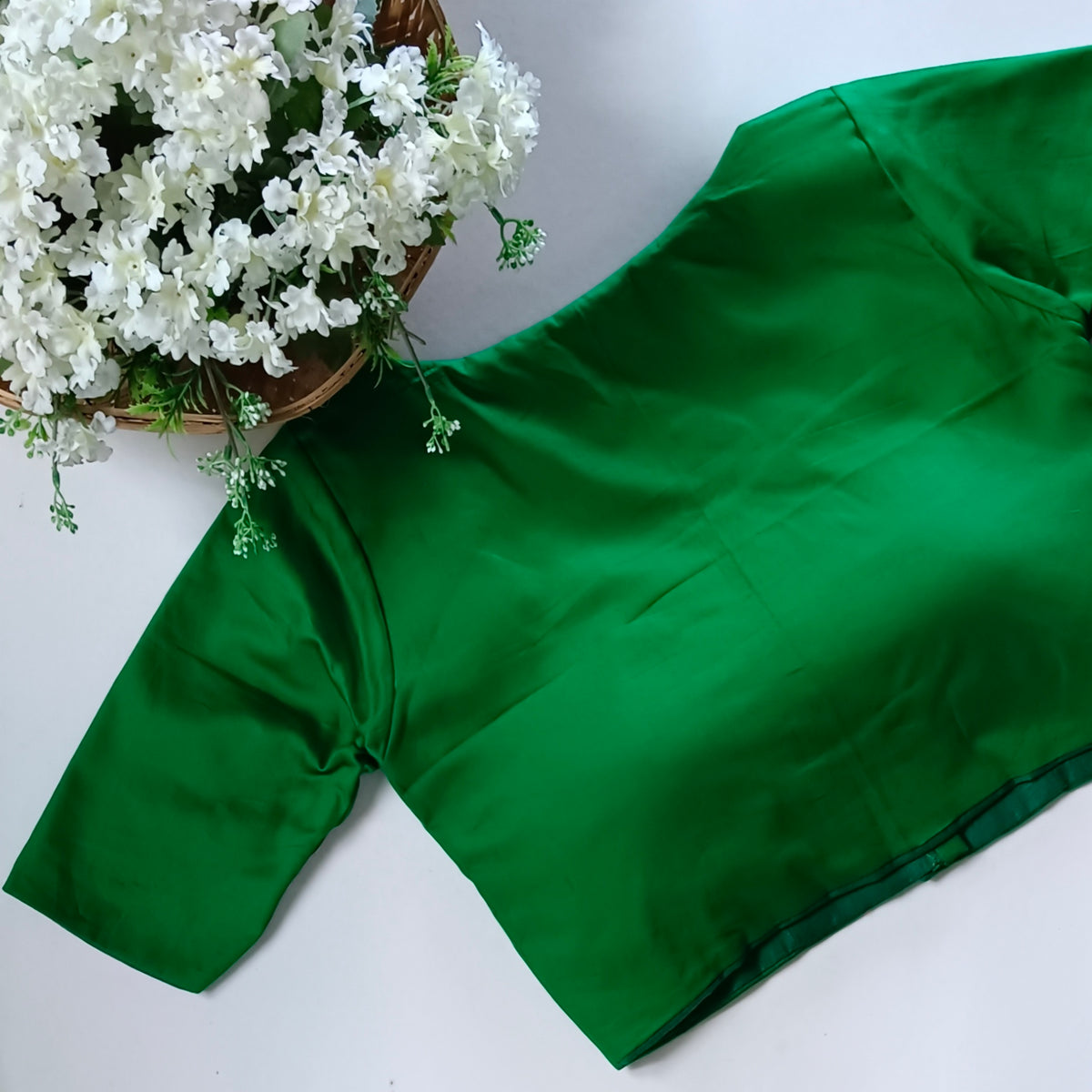 Light green plain blouse with buttons