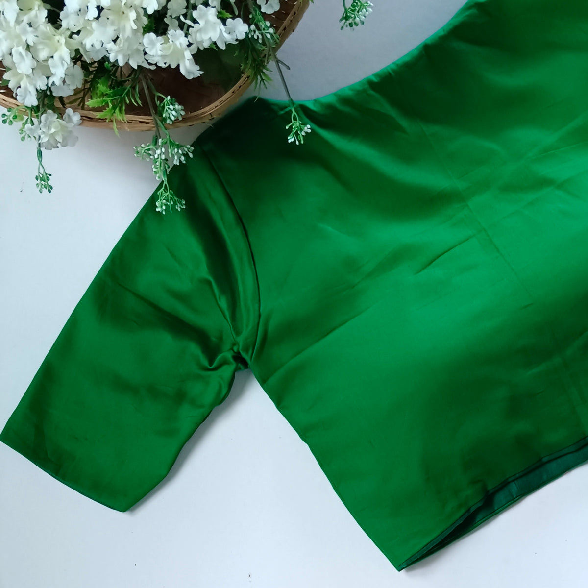 Light green plain blouse with buttons