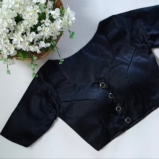 Black plain blouse with buttons
