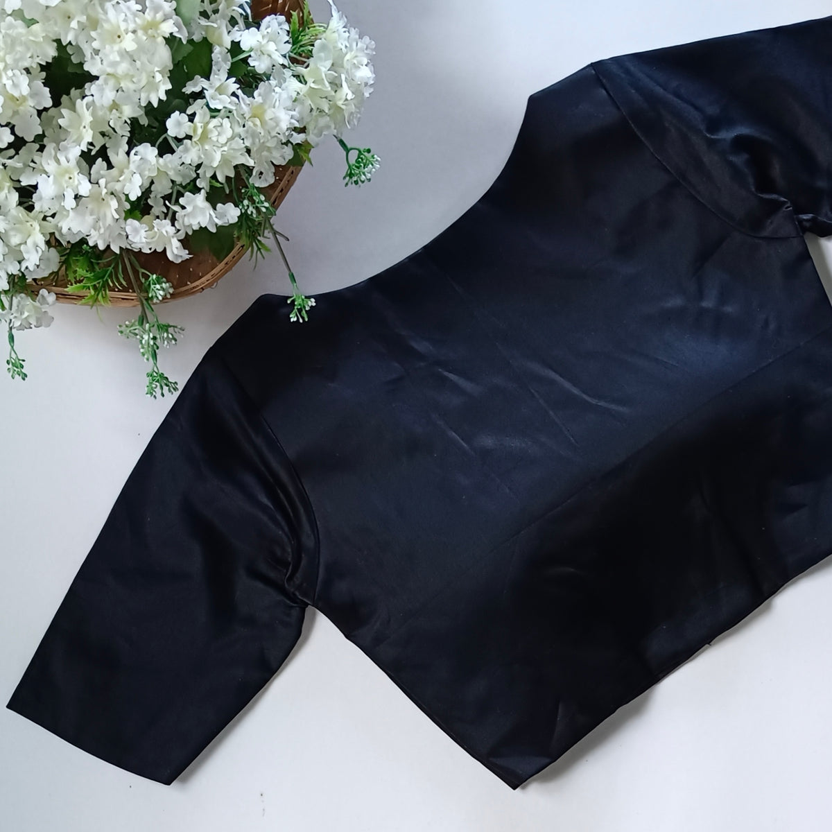 Black plain blouse with buttons