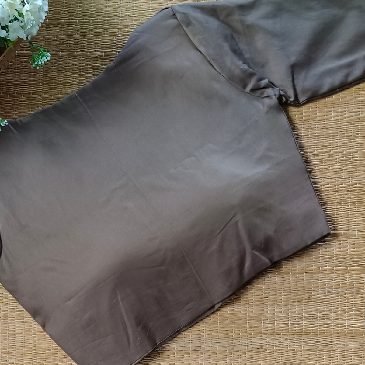 Brown 1 plain blouse with buttons