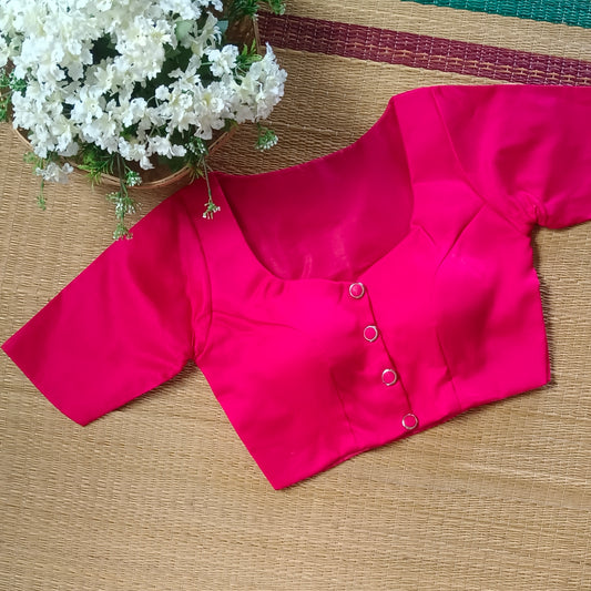 Rani pink plain blouse with buttons