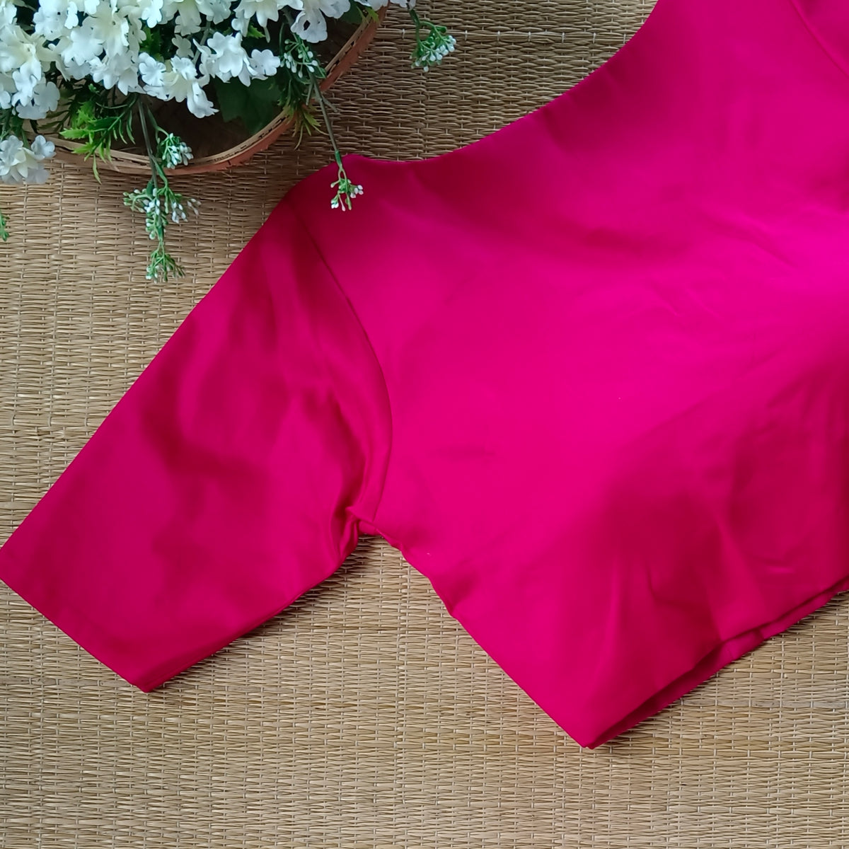 Rani pink plain blouse with buttons