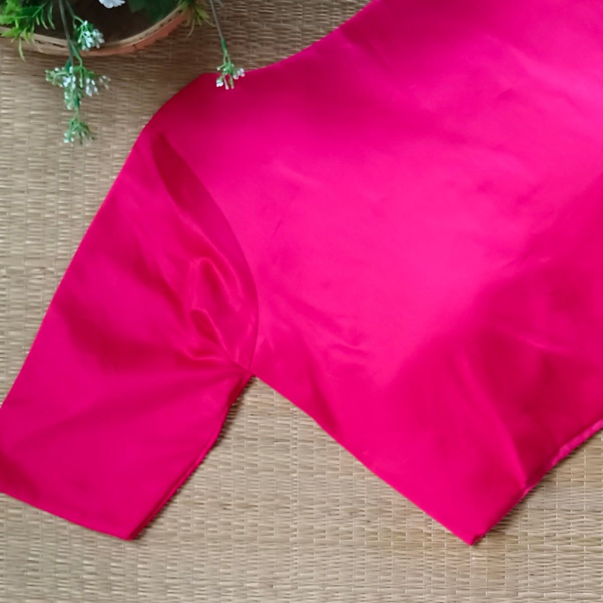 Hot pink plain blouse with buttons