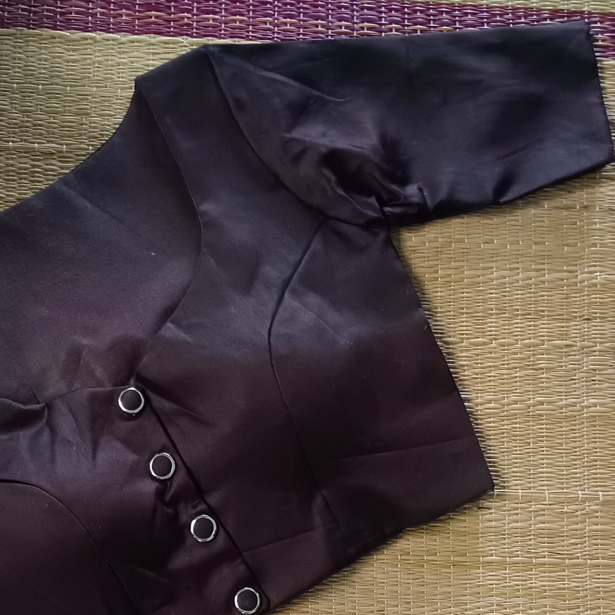 Brown 2 plain blouse with buttons