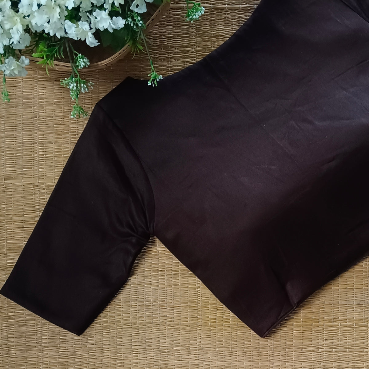 Brown 2 plain blouse with buttons