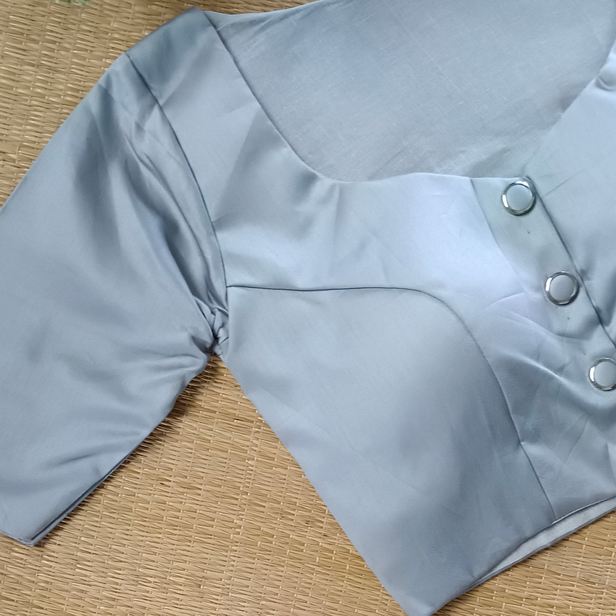Grey plain blouse with buttons