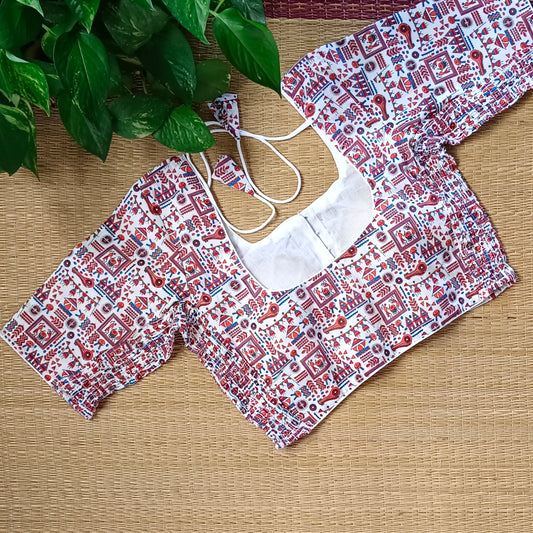 Tribal print flexi fit blouse 1