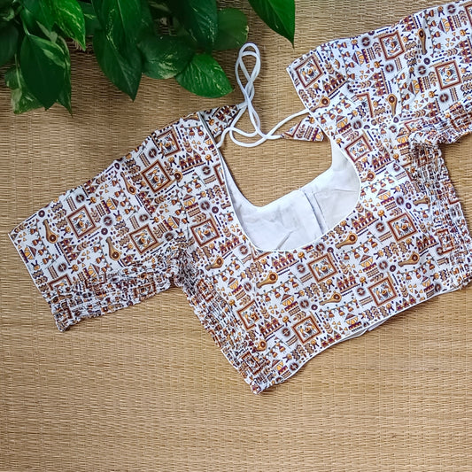 Tribal print flexi fit blouse 2