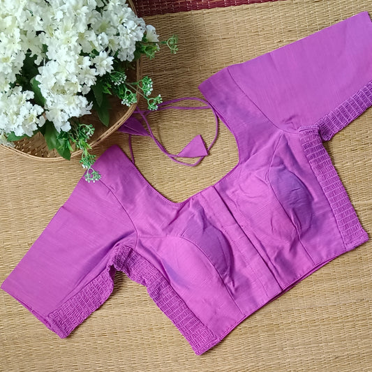 Classic lavender plain flexi fit blouse