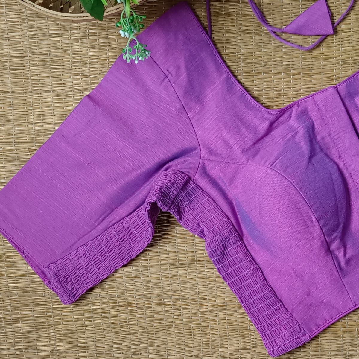 Classic lavender plain flexi fit blouse