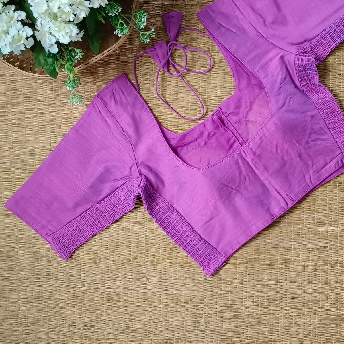 Classic lavender plain flexi fit blouse