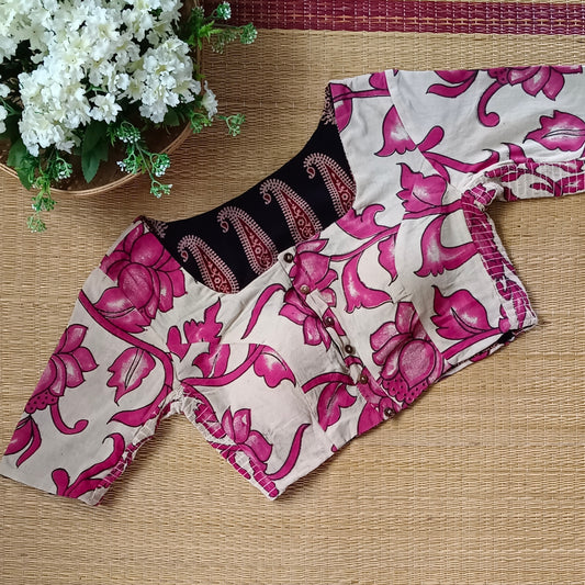Kalamkari & Ajrak Reversible flexi fit blouse 2