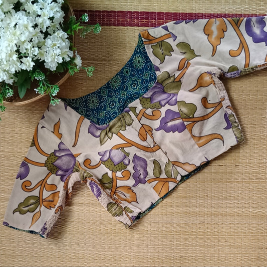 Kalamkari & Ajrak Reversible flexi fit blouse 3