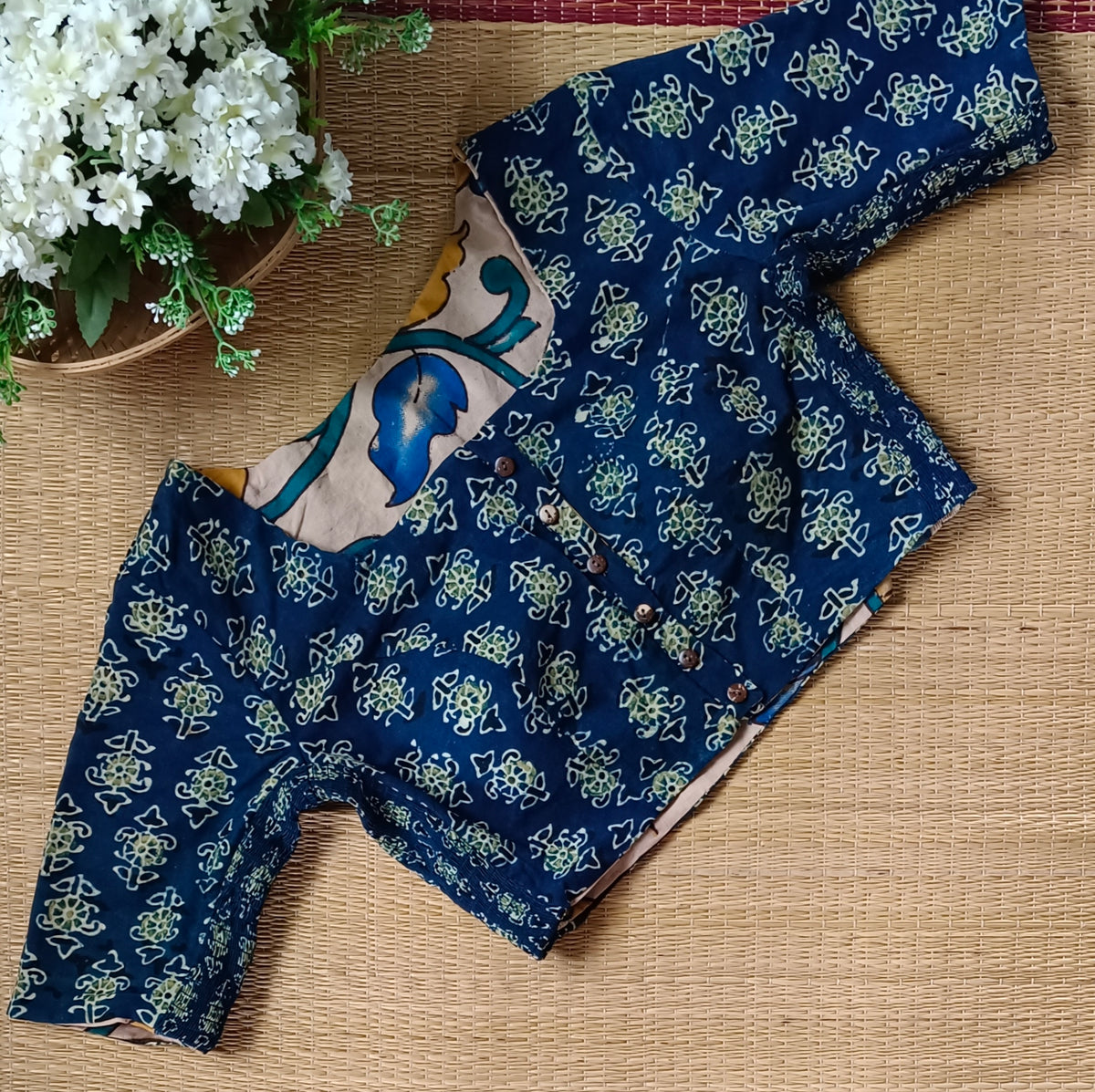 Kalamkari & Ajrak Reversible flexi fit blouse 9