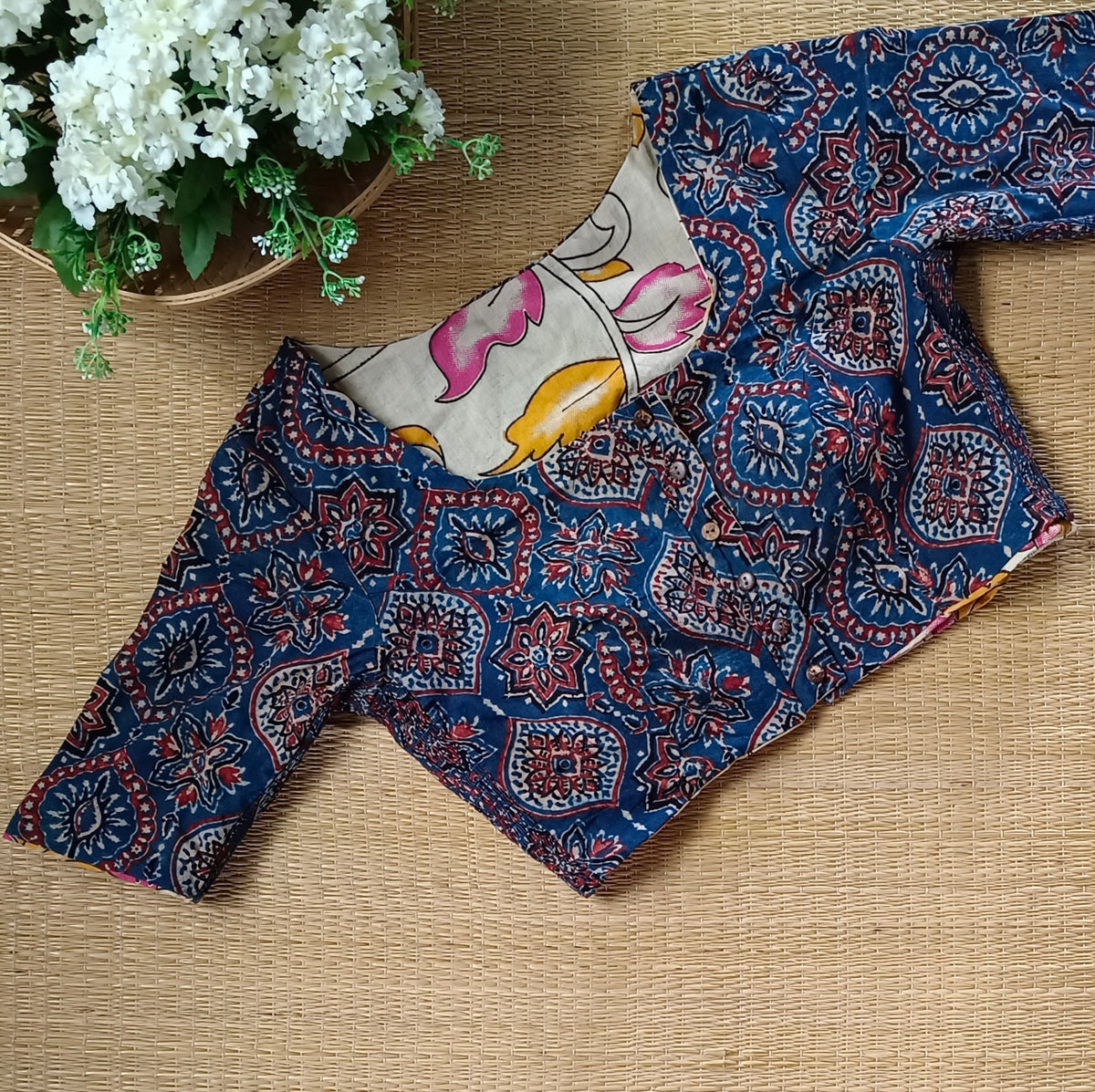 Kalamkari & Ajrak Reversible flexi fit blouse 5