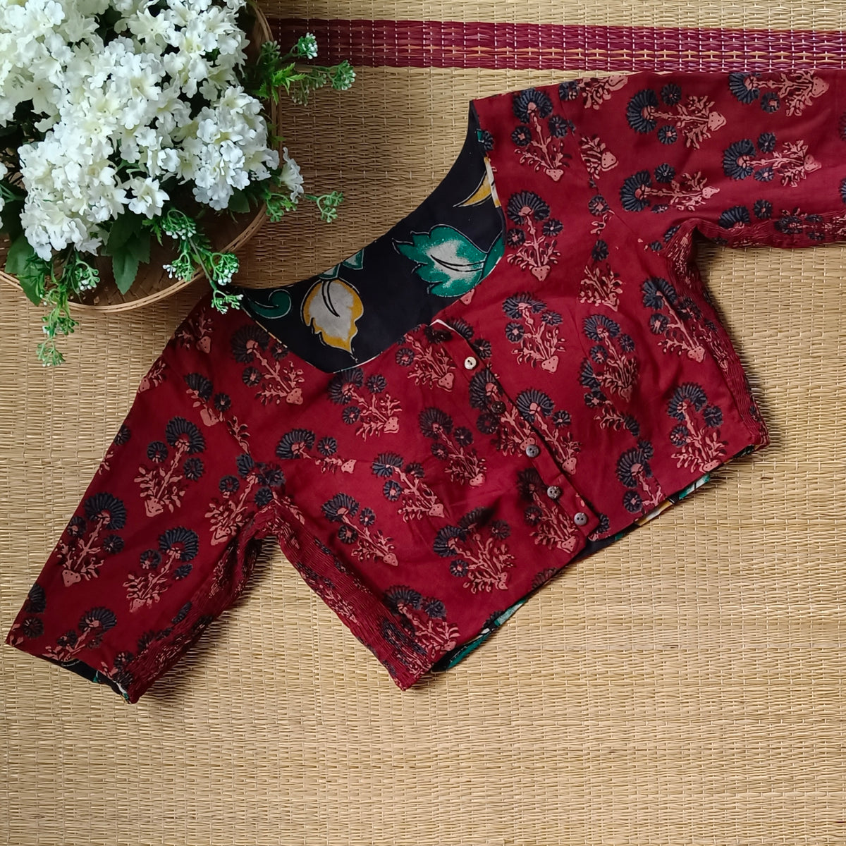 Kalamkari & Ajrak Reversible flexi fit blouse 6