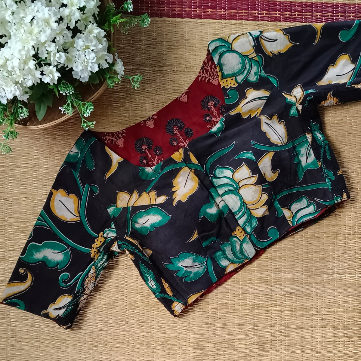 Kalamkari & Ajrak Reversible flexi fit blouse 6
