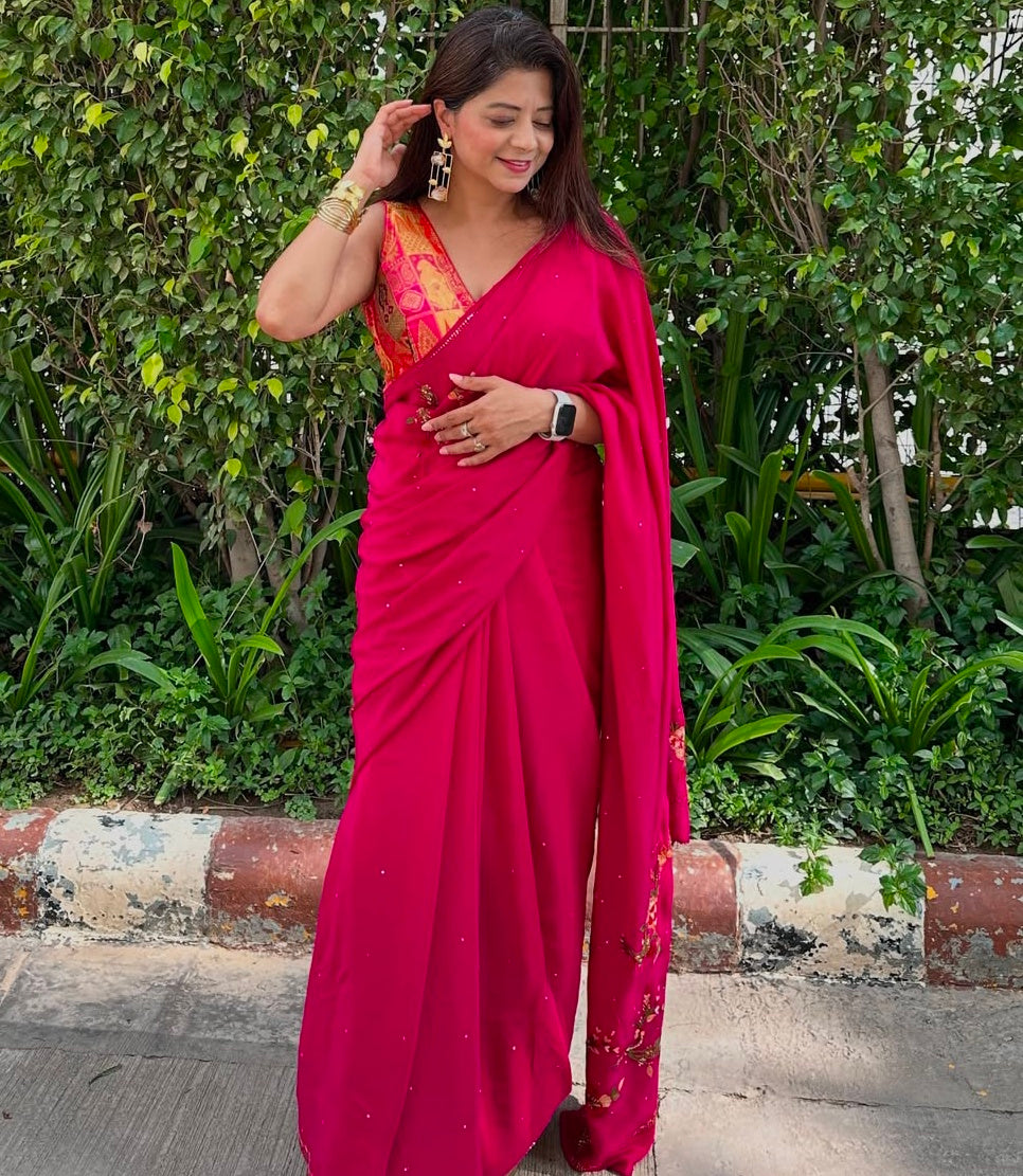 Multicolor Brocade Backless Blouse
